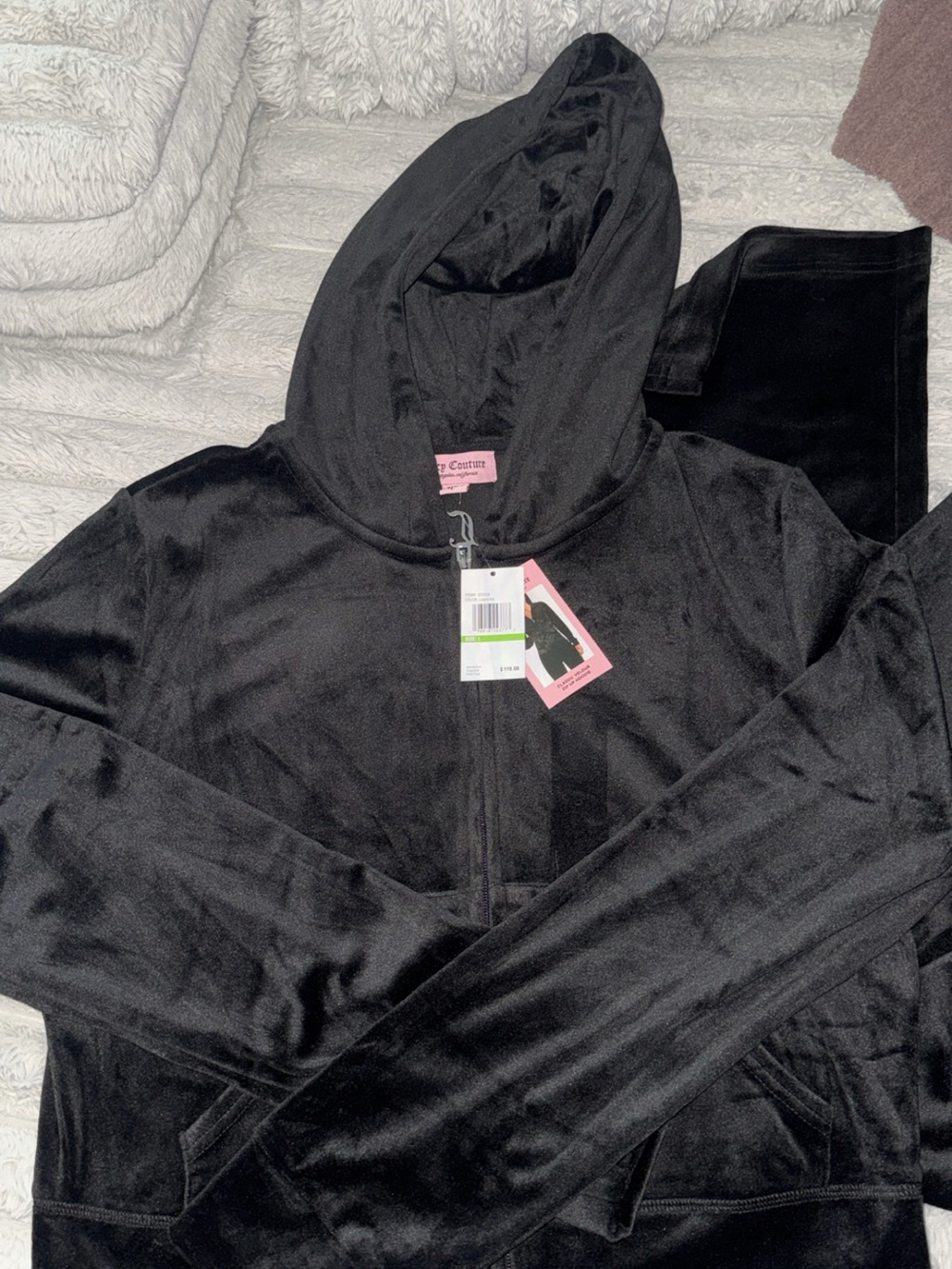 Juicy Couture Classic Velour Tracksuit Zip-Up Hoodie & Pull on Pants Medium BNWT - Picture 3 of 6